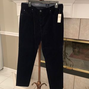 NWT Anthropologie Corduroy Slim Straight ankle pants.Size 32 Navy/ Marin color